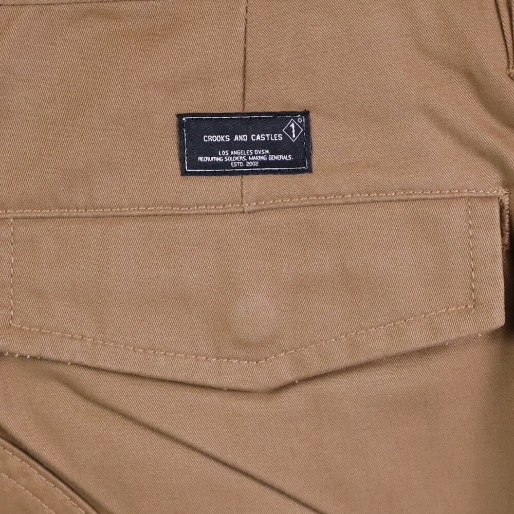 Crooks & Castles Jogger Pants Men 36 Khaki Tan Cotton Twill Tapered Classic NWT - Picture 10 of 14